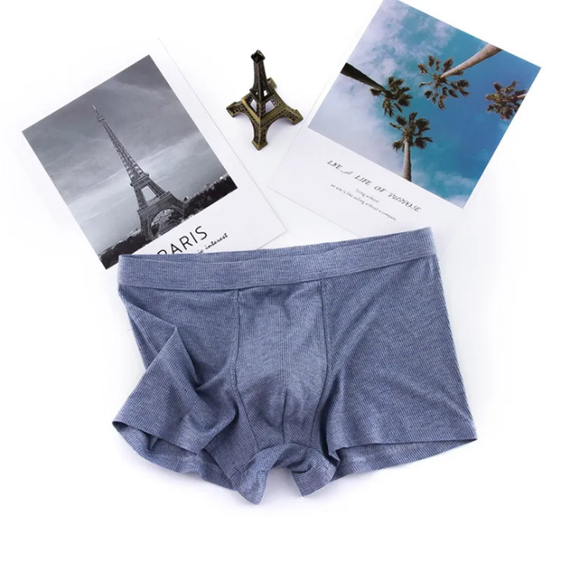 Двойные швы мастерство кожа хлопок нижнее белье шорты U выпуклый дизайн мужские