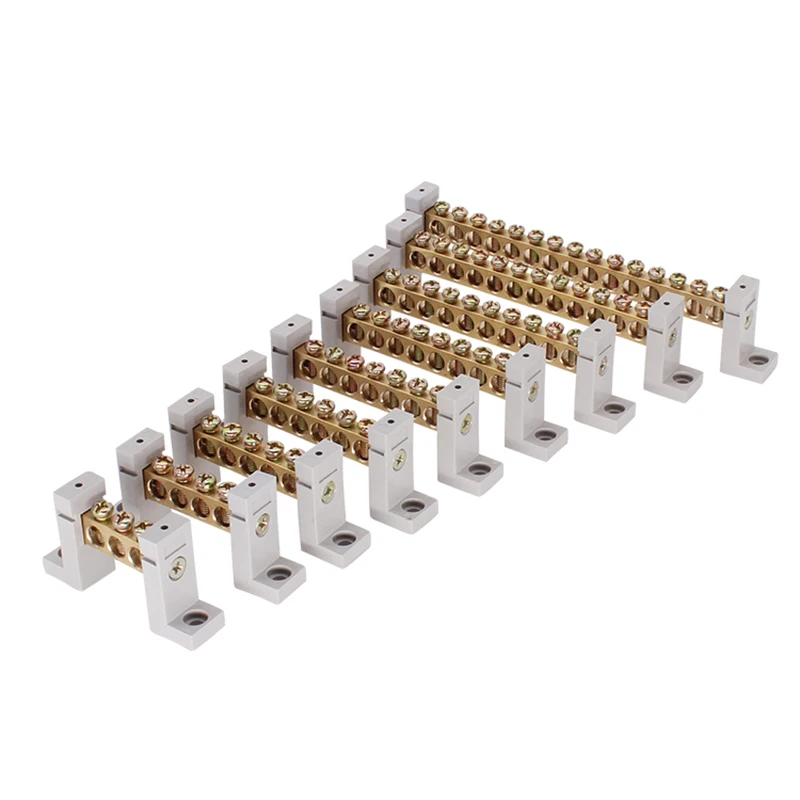 Соединительный ряд клеммной колодки 3P-4-5-6-7-8-10-12-15 отверстия заземляющая медная