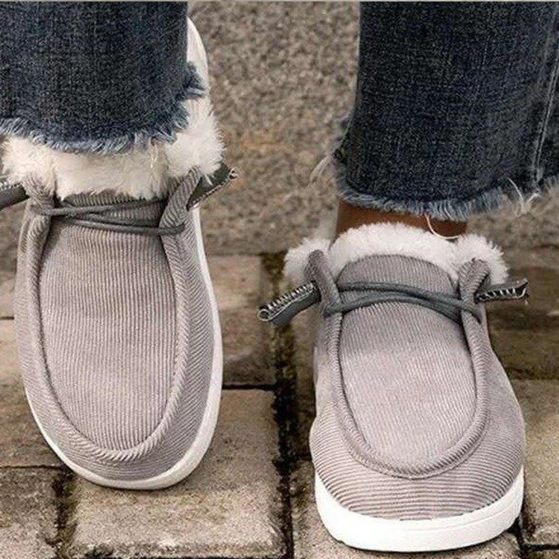 Large Size 35-43 Women's Flat Cotton Shoes Ankle Boots Warm Autumn and Winter Plush Ankle Boots Flat Women's Shoes