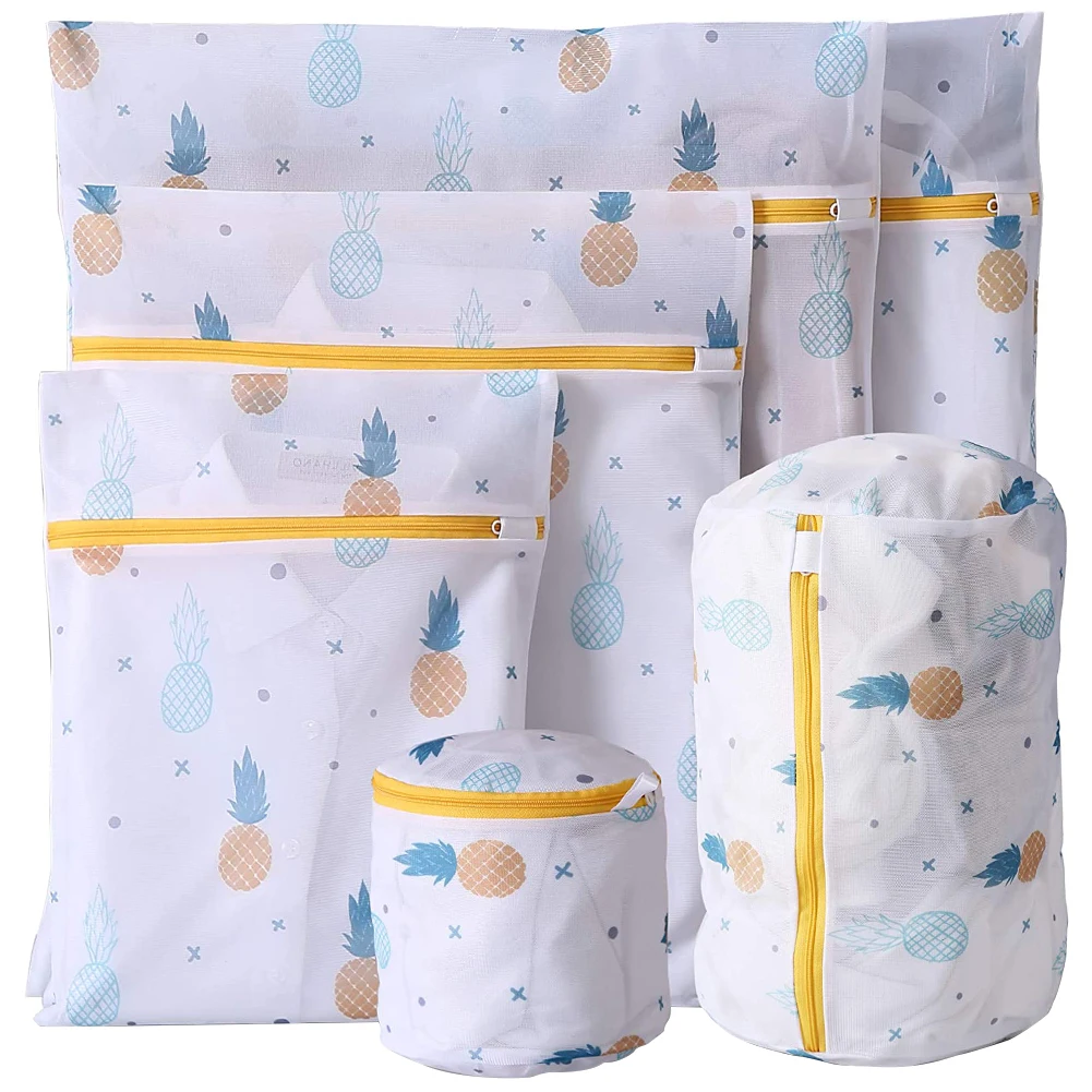 

6pcs Mesh Laundry Bag Zipped Laundry Wash Bag Delicate Durable Polyester Wash Bags for Laundry Storage Foldable Clothes Bags