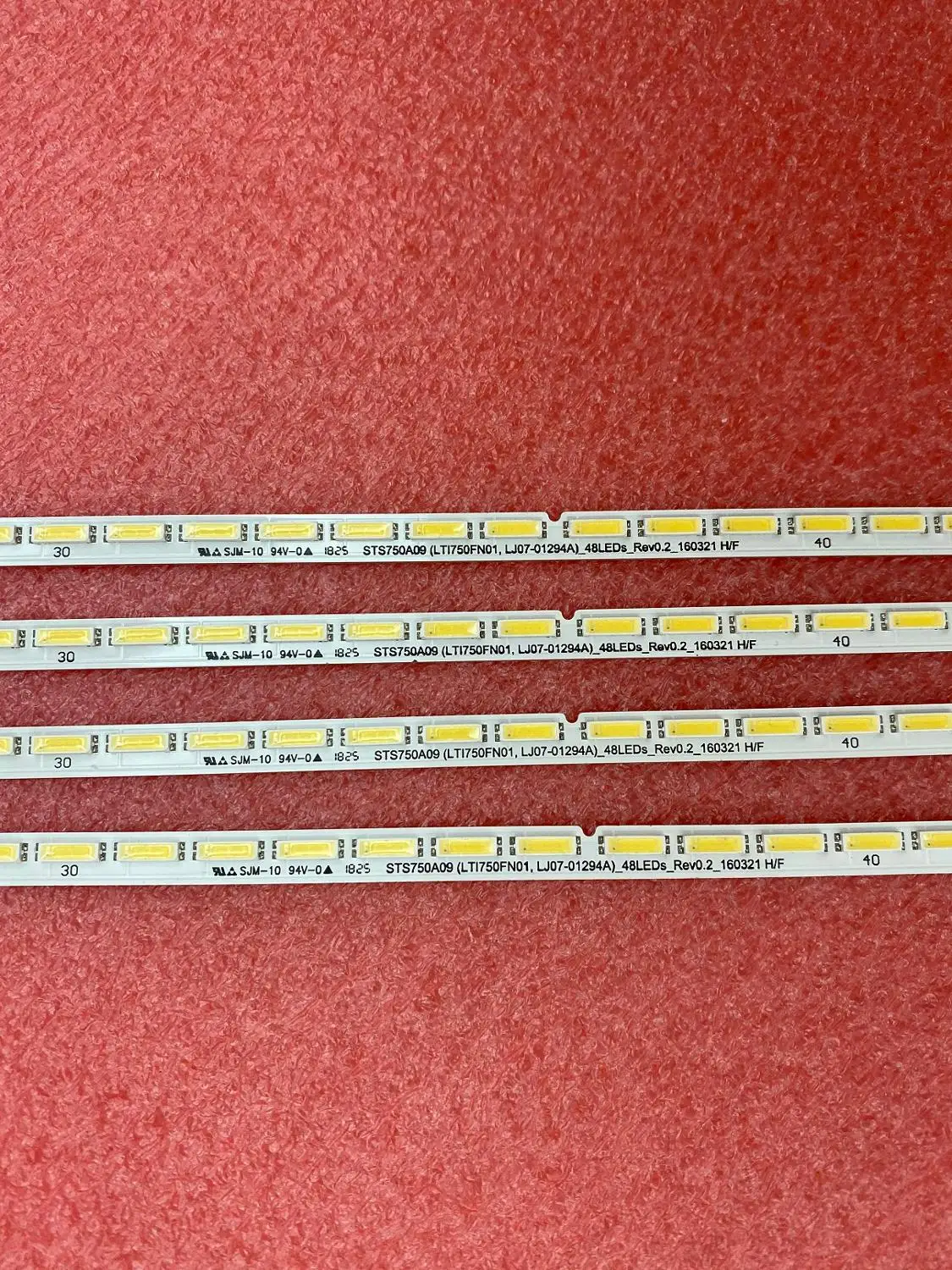 

New 4 PCS 410mm LED backlight strip for 75inch TV BN96-01294A STS750A09 LTI750FN01 LJ07-01294A_48LEDs