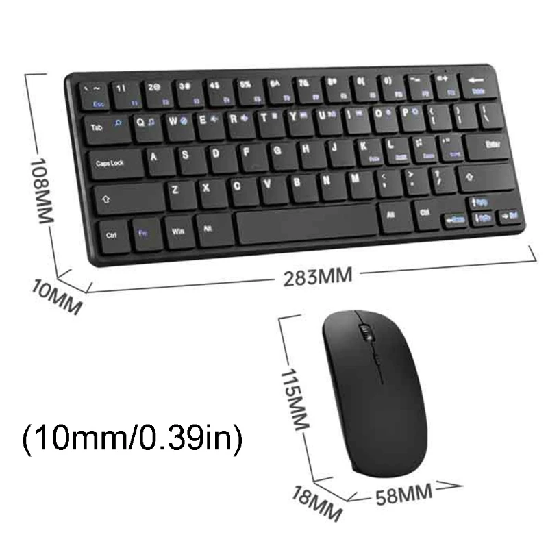 

2.4G Wireless Keyboard Mouse Combo Set 1200DPI Silent USB Control for Laptop PC K92F