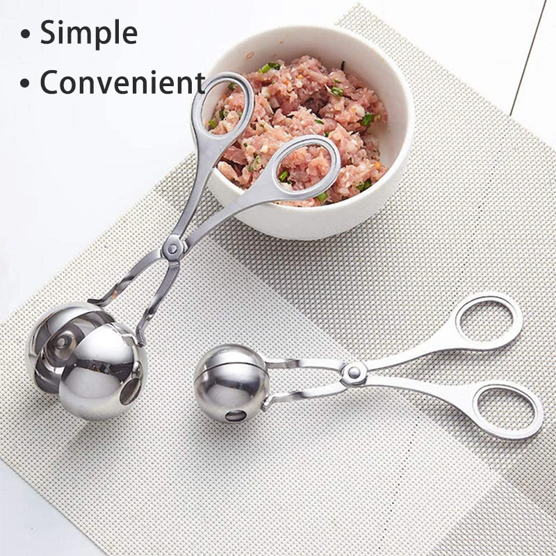 

Meatball Maker Stainless Steel Meat Ball Maker Mold Meatballs Cooking Tongs Cookie Making Scoop Clip Meat Tools Kitchen Gadget