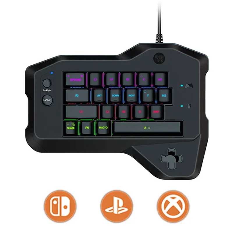 

Gaming Keyboard Programmable One-Handed Mechanical Keypad RGB Back Light Portable Mini Video Game Controller for Switch PS4 XBOX