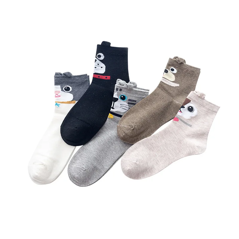 

5 Pair Women Socks Cotton Summer New Colorful Letter Ankle Socks Splice Thin Socks Solid Cute Socks