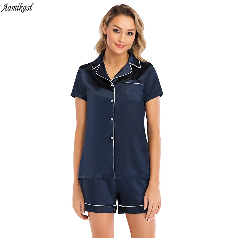 

Summer Womens Pajamas Sleepwear Set Pocket Pyjamas Shorts Sleeve Sleepwear Pijama Pajamas Suit Female Sleepwear Pijamas robe