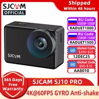 sjcam sj10 pro action camera gyro eis supersmooth 4k 60fps wifi remote 1300mah battery ambarella h22 10m body waterproof sportdv