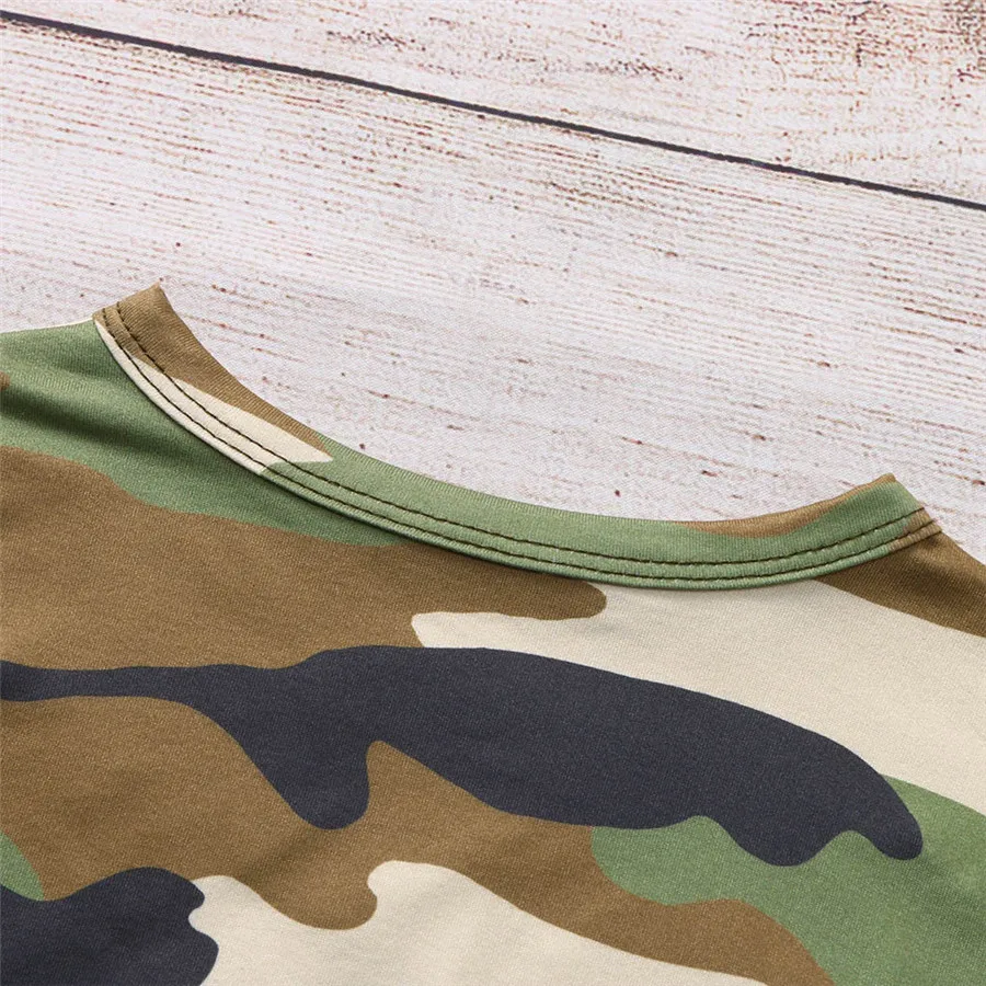 Комплект одежды для маленьких девочек камуфляжный комплект с платьем принцессы