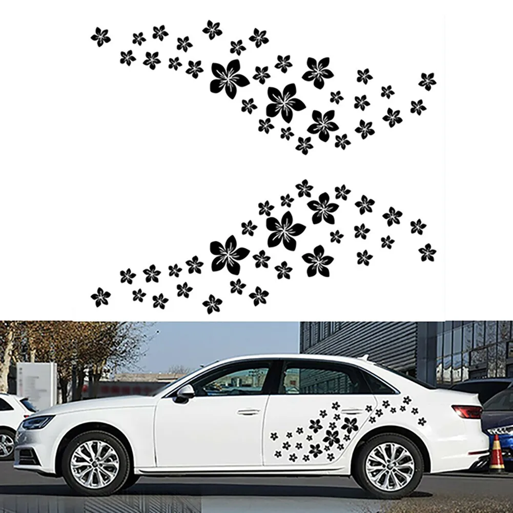 

2X Vinyl Wrap Car Side Body Decals Vehicle High Quality PVC Sticker Decal Flowers Film Exterior Accessories Waterproof