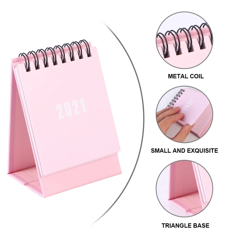 

4pcs Color Mini Desktop 2021 Calendar Daily Schedule Planner Desk Calendar