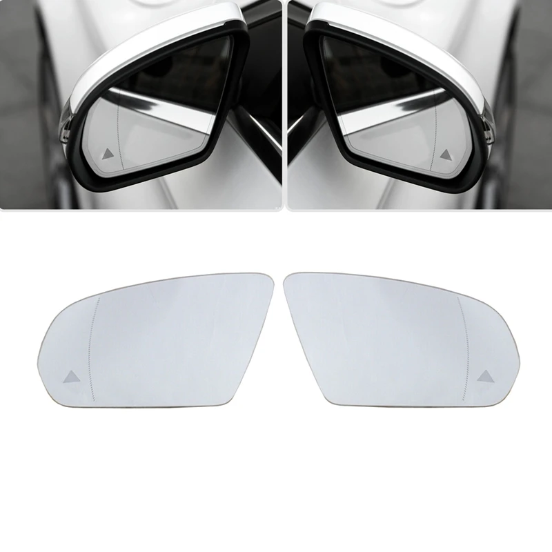 

1 Pair Wing Rearview Mirror Glass Blind Spot Assist Heated for Mercedes-Benz C,E,S,GLC Class W205 W222 W213 2013-2021