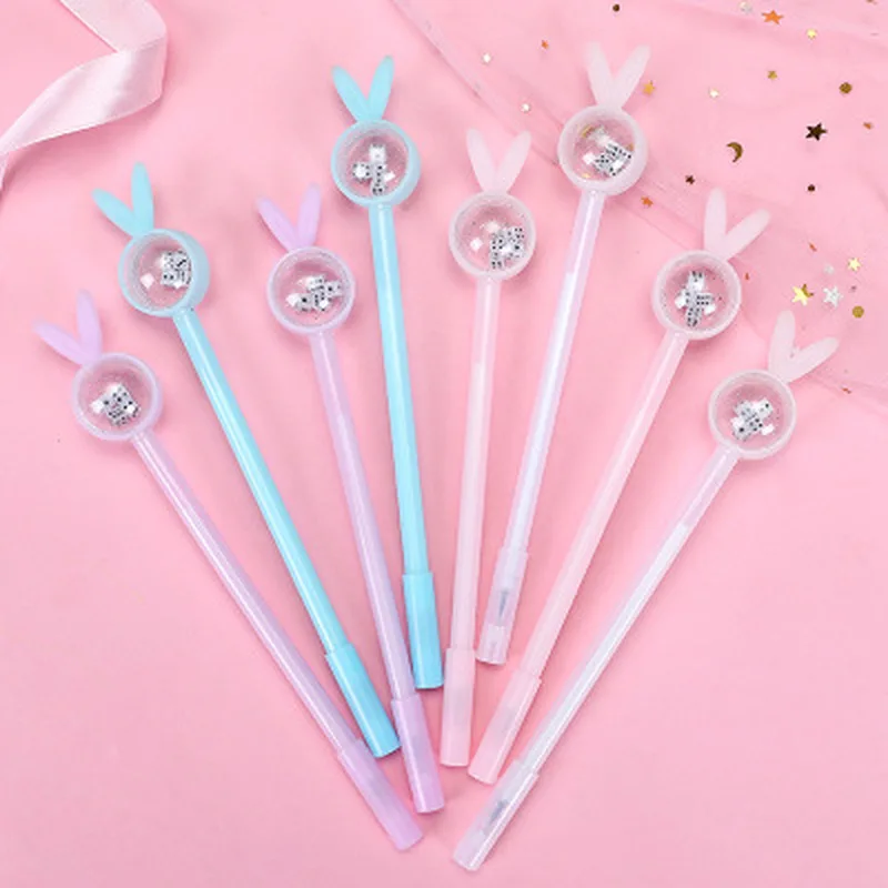 

Rabbit Ear Gel Pen0.38mm Cute Gel Pen Novelty Student Kawaii Stationery Pens Creativity Writing Pens Kawaii School Supplies
