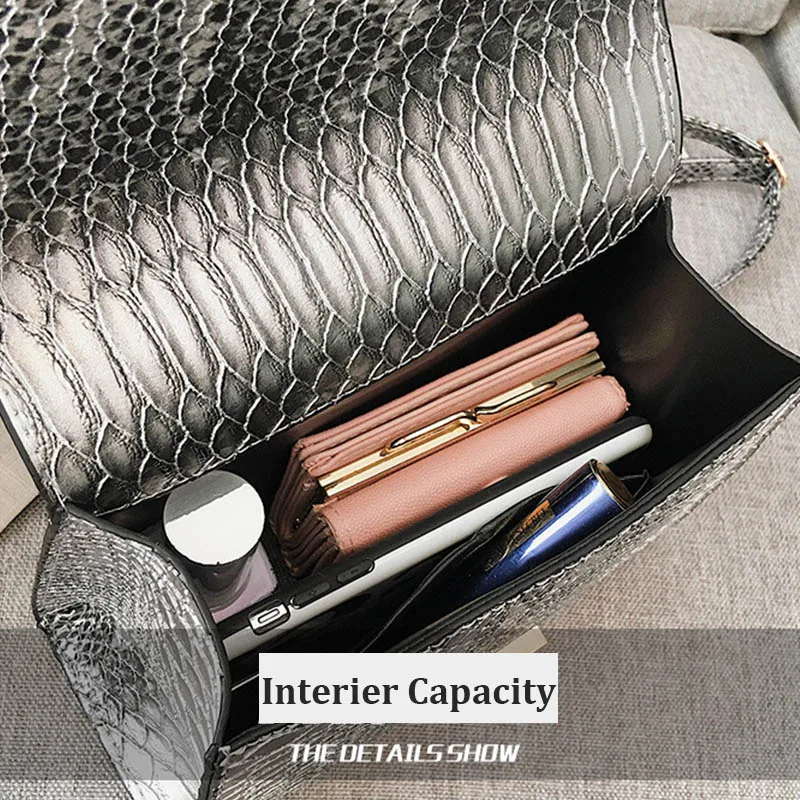 Роскошные сумки через плечо с крокодиловым узором для женщин 2020 маленькая