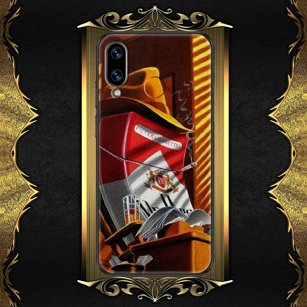

cigarette marlboroes-compatible brand Phone case For Huawei Honor 6 7 8 9 10 10i 20 A C X Lite Pro Play black soft prime fashion