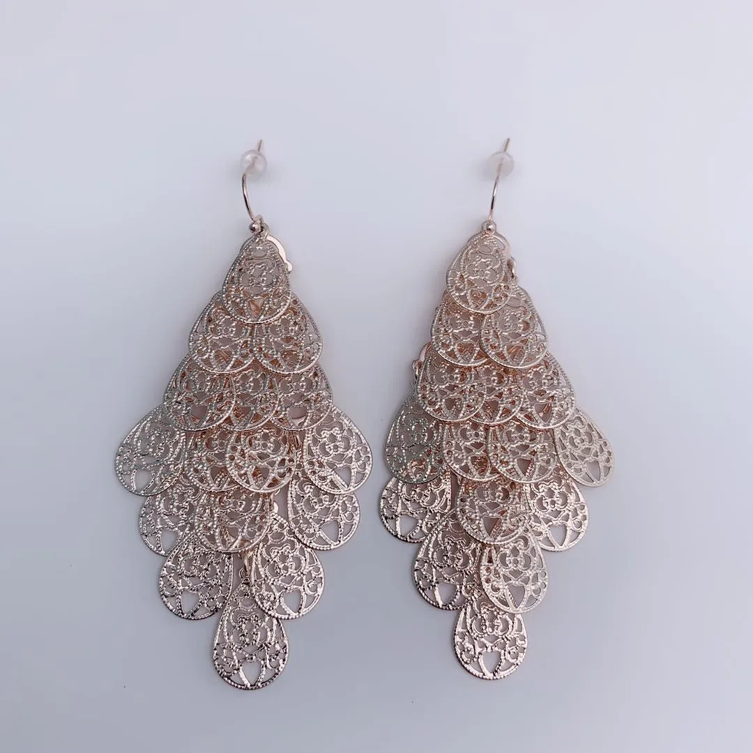 NEW ROSE GOLD EARRINGS FASHION JEWELRY WEDDING PARTY GIFTS FEMALE ACCESSORIES GOOD QUALITY | Dangle Earrings