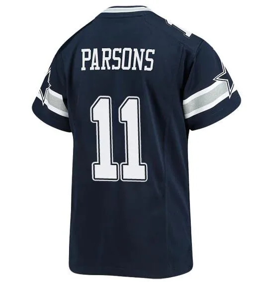 

Футбольная майка стежок Youth Micah Parsons Blue Cowboys на заказ