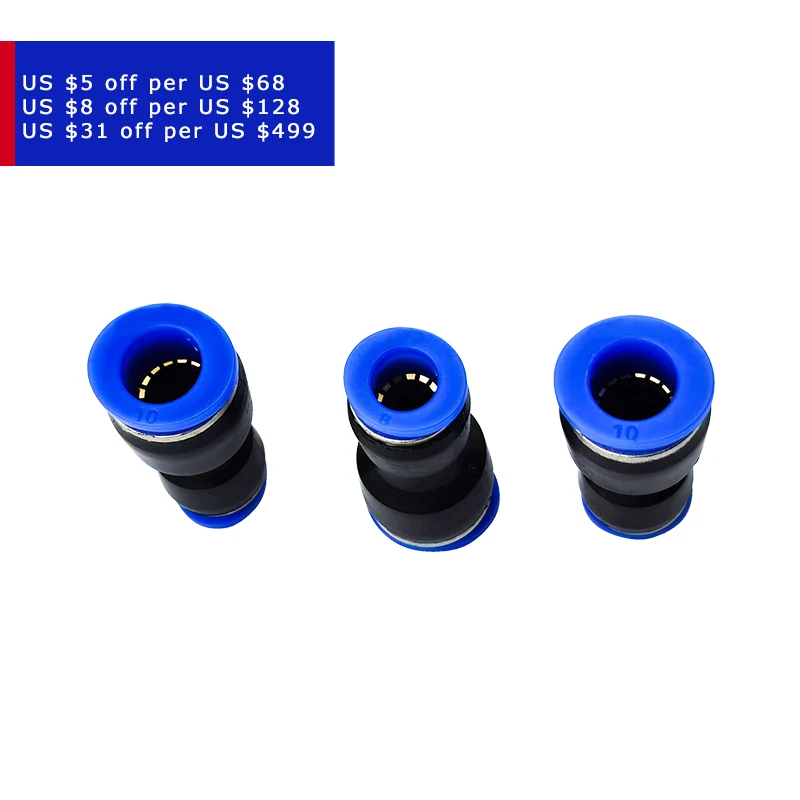 Высокое качество 30 шт неравный Диаметр штуцер воздушной трубки прямой союз PG10 8