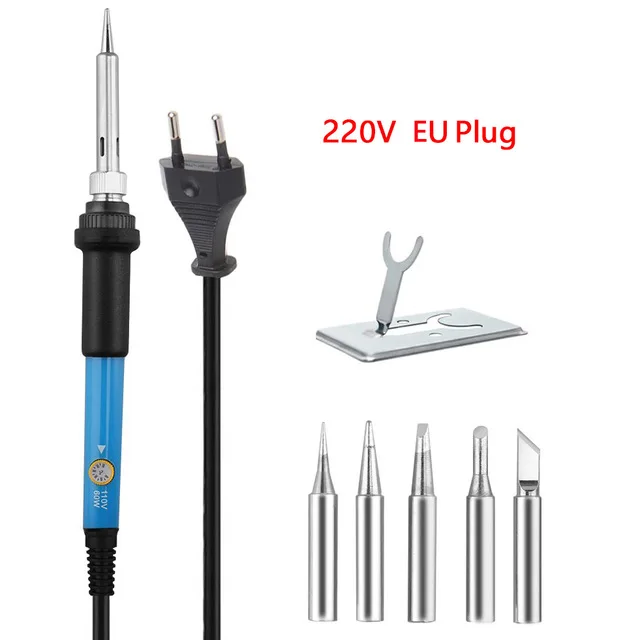 no LCD-EU 60W 220 В 80 Вт ЖК Электрический паяльник 110 В Регулируемая температура паяльник паяльная станция аксессуары от 180 до 480 по Цельсию - Цвет: no LCD-EU 60W