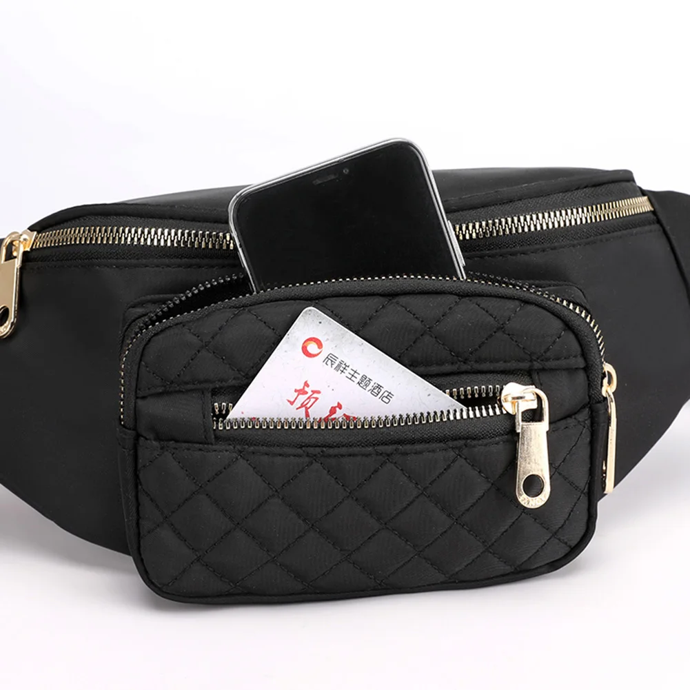 

Solid Lattice Chest Multi-pocket Shoulder Pack Outdoor Women Waist Crossbody Bag Popular Simple Female Daily Bag