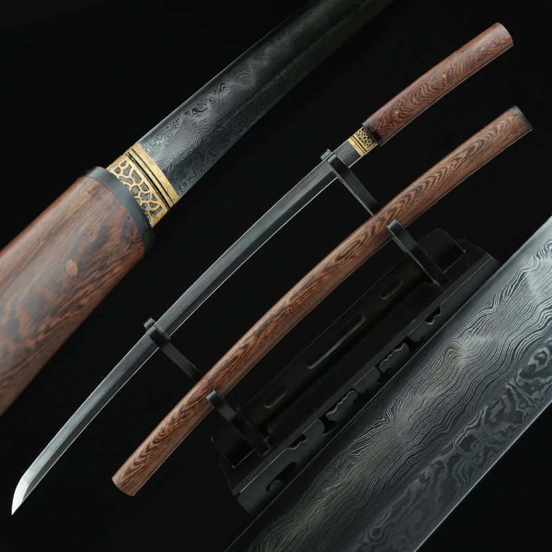 Японская катана ширасая складная стальная глина закаленное лезвие острый