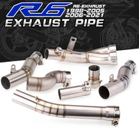 2006 2019 slip on exhaust r6 intermediate connecting tube exhaust adapter 45mm 51mm connect center tube for yamaha r6 2006 2019