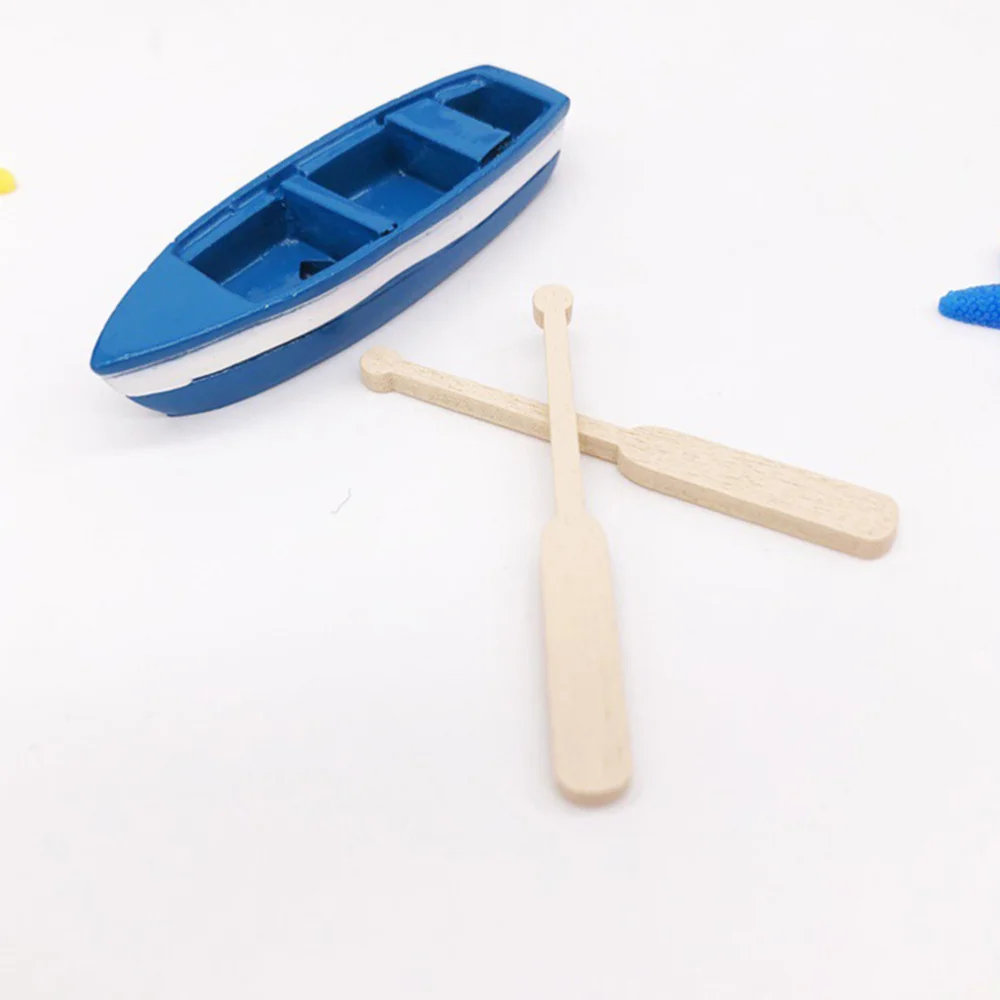 

2 Sets Boat Paddles Figurines Simulation Ocean Beach Scene Decoration
