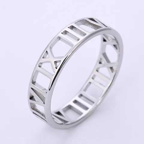 Мужские кольца с римскими цифрами, винтажные кольца из нержавеющей стали шириной 6 мм, Подарочные ювелирные изделия