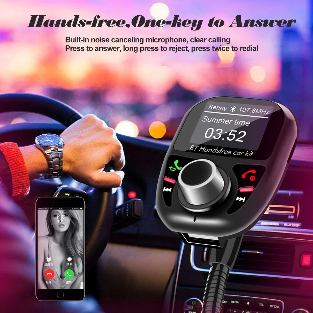 VR робот Bluetooth Handsfree автомобильный комплект fm-передатчик модулятор 5 в 3.4A USB зарядное устройство адаптер Aux автомобильное аудио TF U диск MP3 плеер