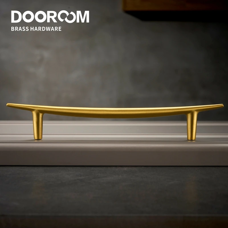 Ручки из латуни Dooroom современные скандинавские свежие Длинные тяги шкаф комод