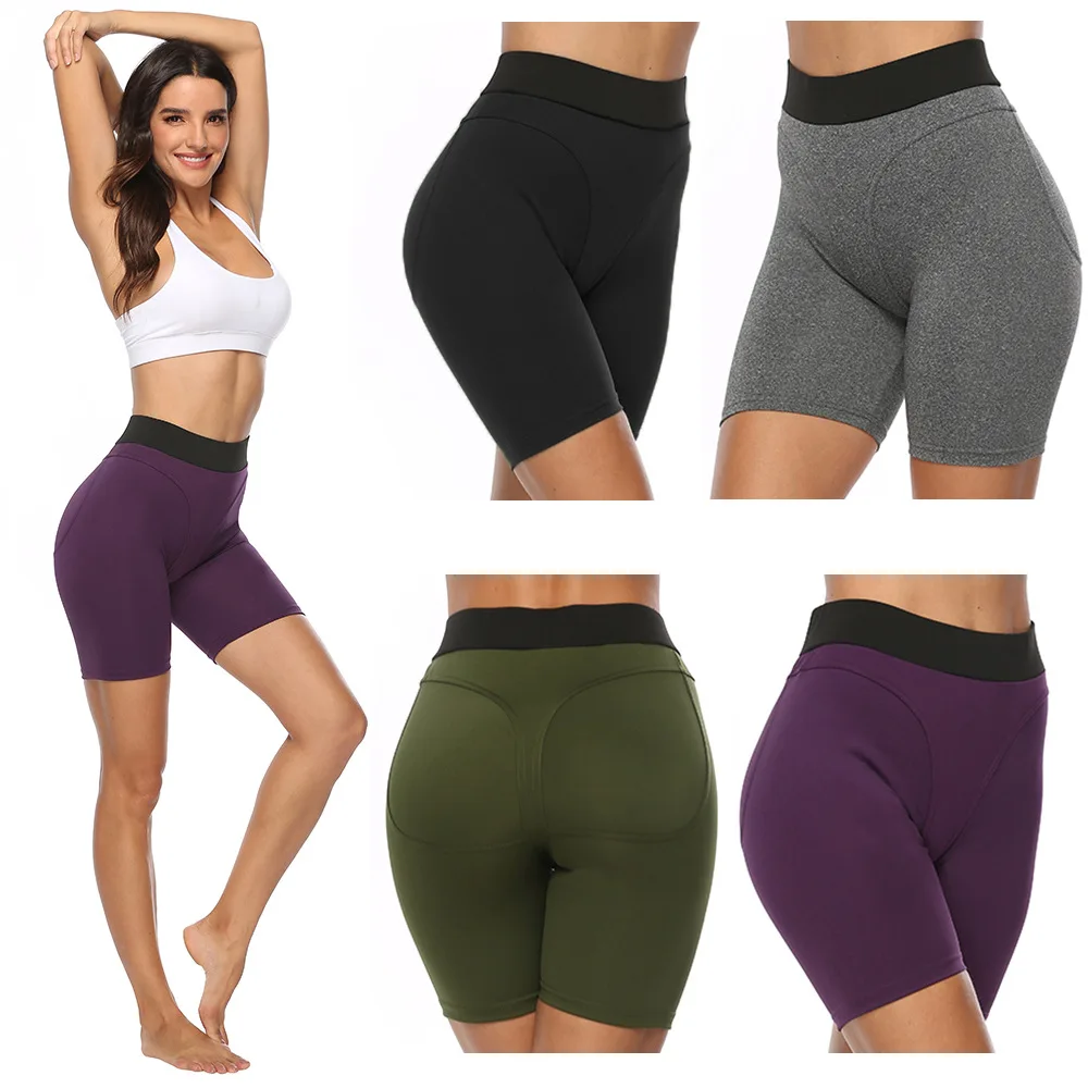 Женские спортивные шорты с высокой талией 2019 новый тренажерный зал Леггинсы для