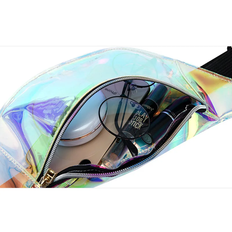 Сумка поясная Женская голографическая полупрозрачная с лазерной голограммой |