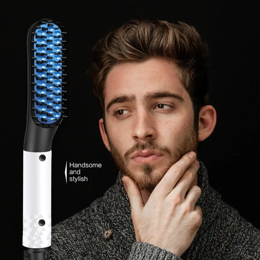 

New Multifunctional Men's Hairs Comb Brush Beard Straightener Hair Straighten Straightening Comb Hair Styling Tools Hair Curler