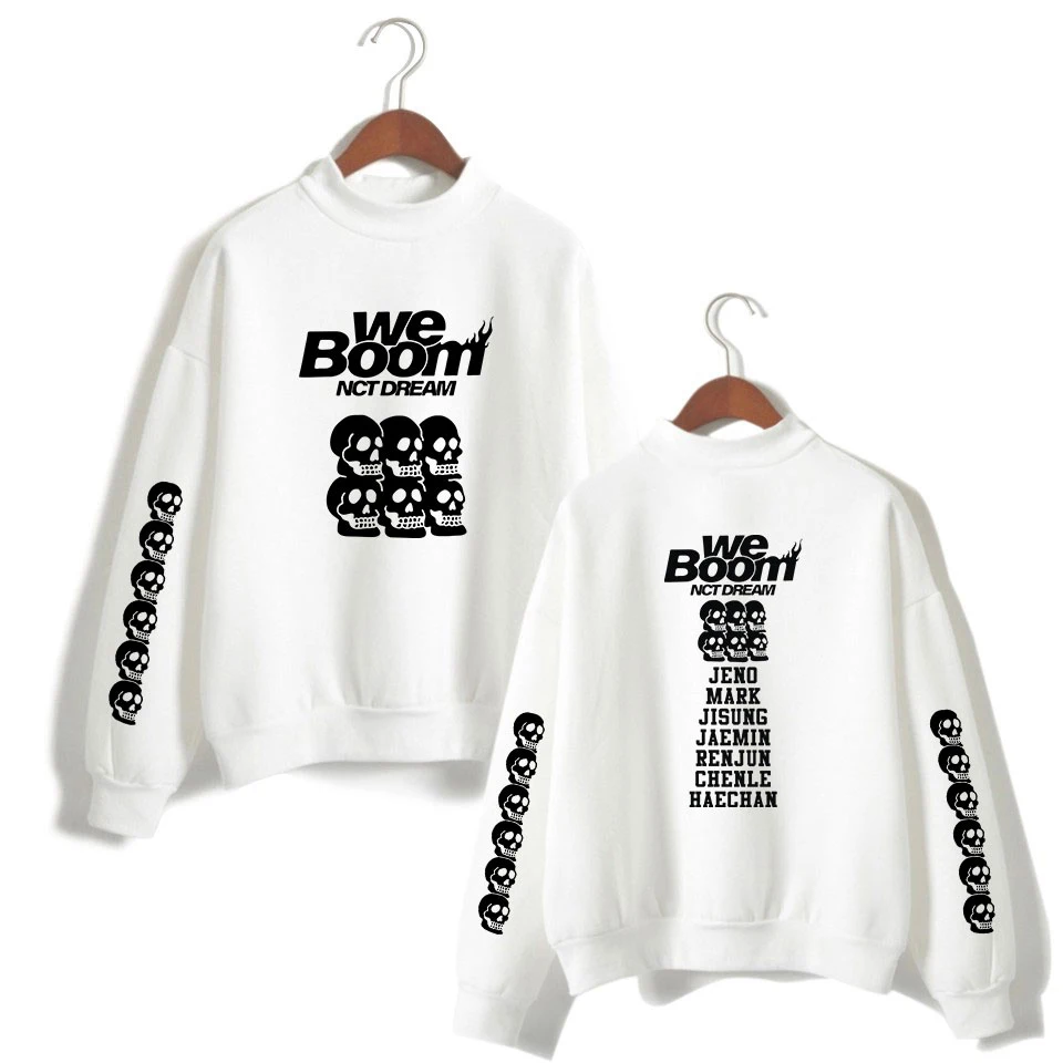 Новинка 2019 свитшот с длинным рукавом и высоким воротником для мужчин женщин KPOP NCT