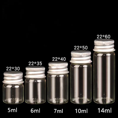 

Миниатюрные прозрачные стеклянные флаконы 100, серебряная винтовая крышка шт., 5 мл, 6 мл, 7 мл, 10 мл, 14 мл, милые баночки-флаконы, для рукоделия, 100...