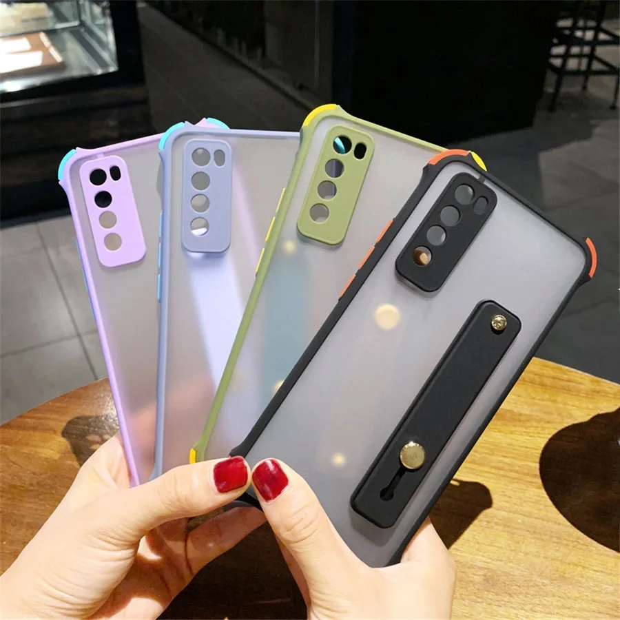 

Matte Stand Holder Clear Phone Case For Samsung S21 S10 S9 S8 Plus S20 FE A52 A72 A32 A51 A71 M51 Note 20 10 Plus Cover