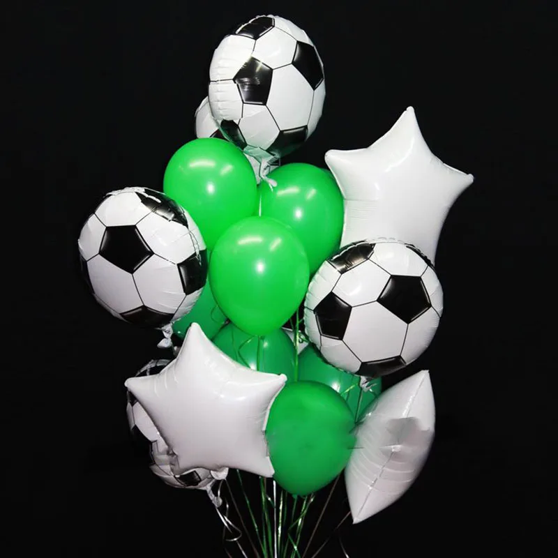 13pcs 18inch Football Star Foil Balloons Man Boy Soccer Theme Birthday Party Decoration Sports Meet Event Supplies Air Balloon | Дом и сад