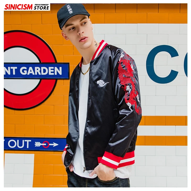 Sinicism Store Мужская осенняя куртка в китайском стиле, Женская свободная модная уличная одежда, мужская куртка-бомбер в стиле хип-хоп с вышивкой