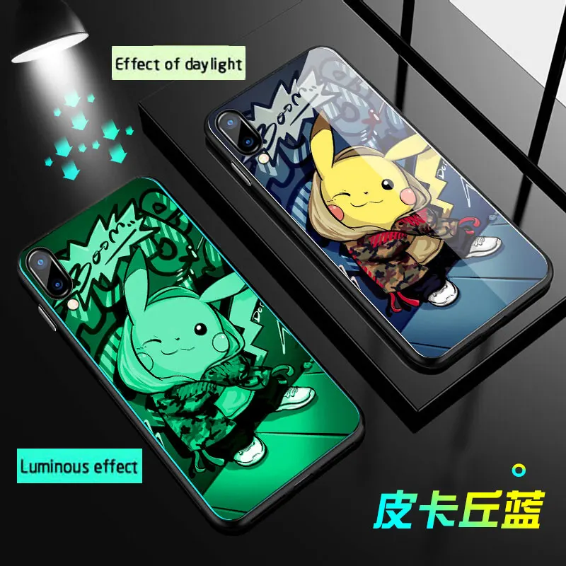 Светящийся чехол для телефона для huawei Honor V30 V20 V10 V9 10 9 Lite 9i ночной блеск Стекло чехол для Honor 20 9X 8X 7X 6X 8C PLAY чехол - Цвет: 06
