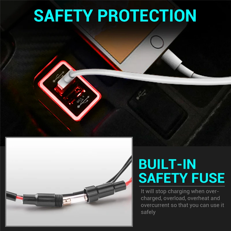 Универсальное автомобильное зарядное устройство с двумя USB-портами 3 0 А 12-24 В |