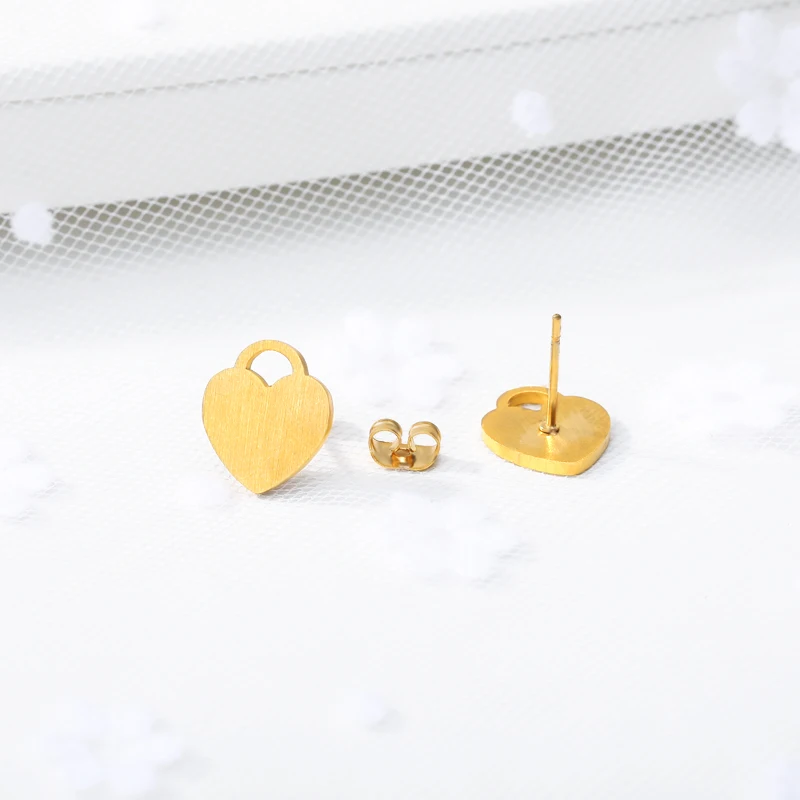 Милые серьги-гвоздики в виде крошечного сердца для женщин модные ювелирные