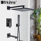 Скрытый смеситель для душа для ванной комнаты черный латунный 2-ходовой клапан смесители для душа с ручным душем 8101216 