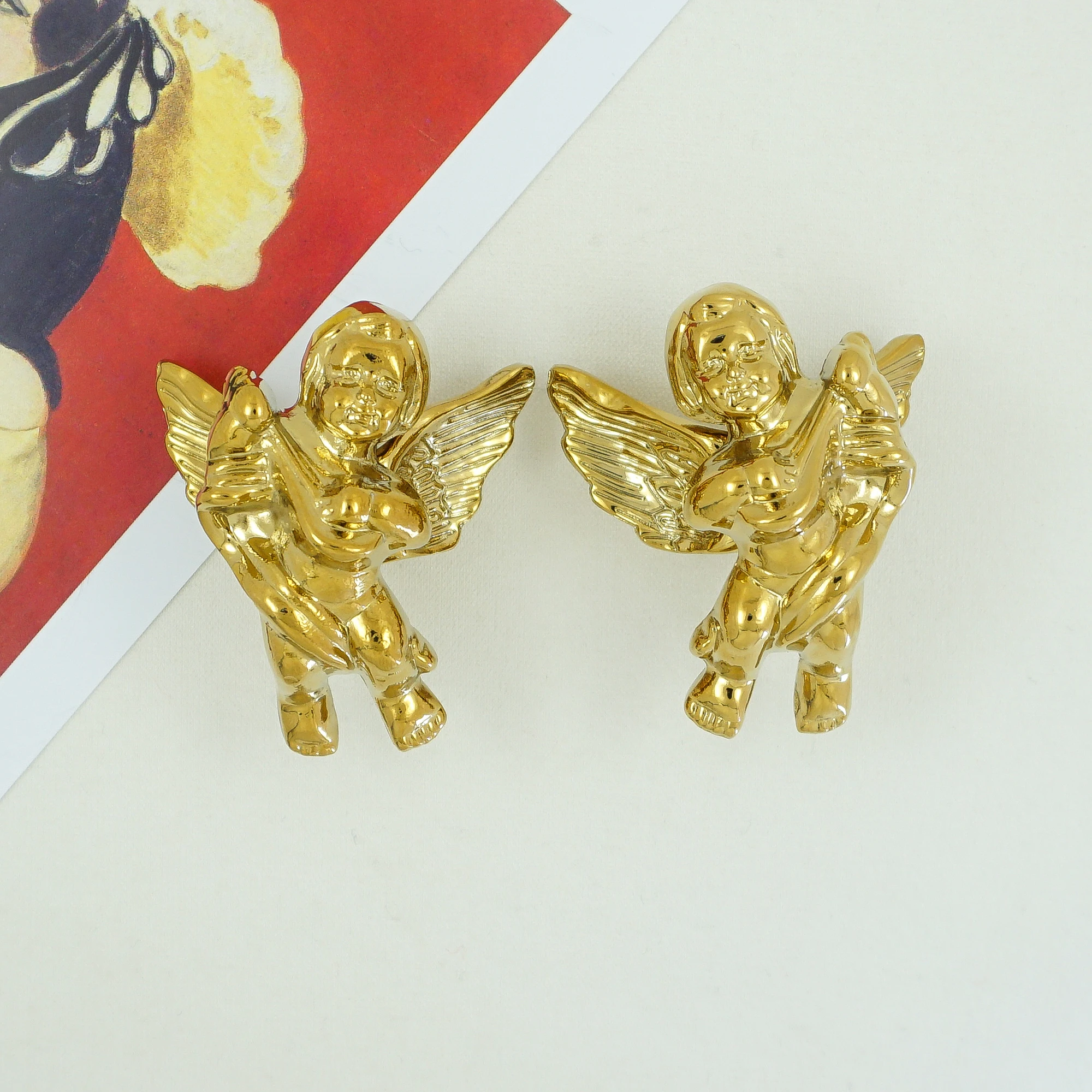 Роскошные легсветильник ручки для шкафа медные ящиков с ангелом креативная