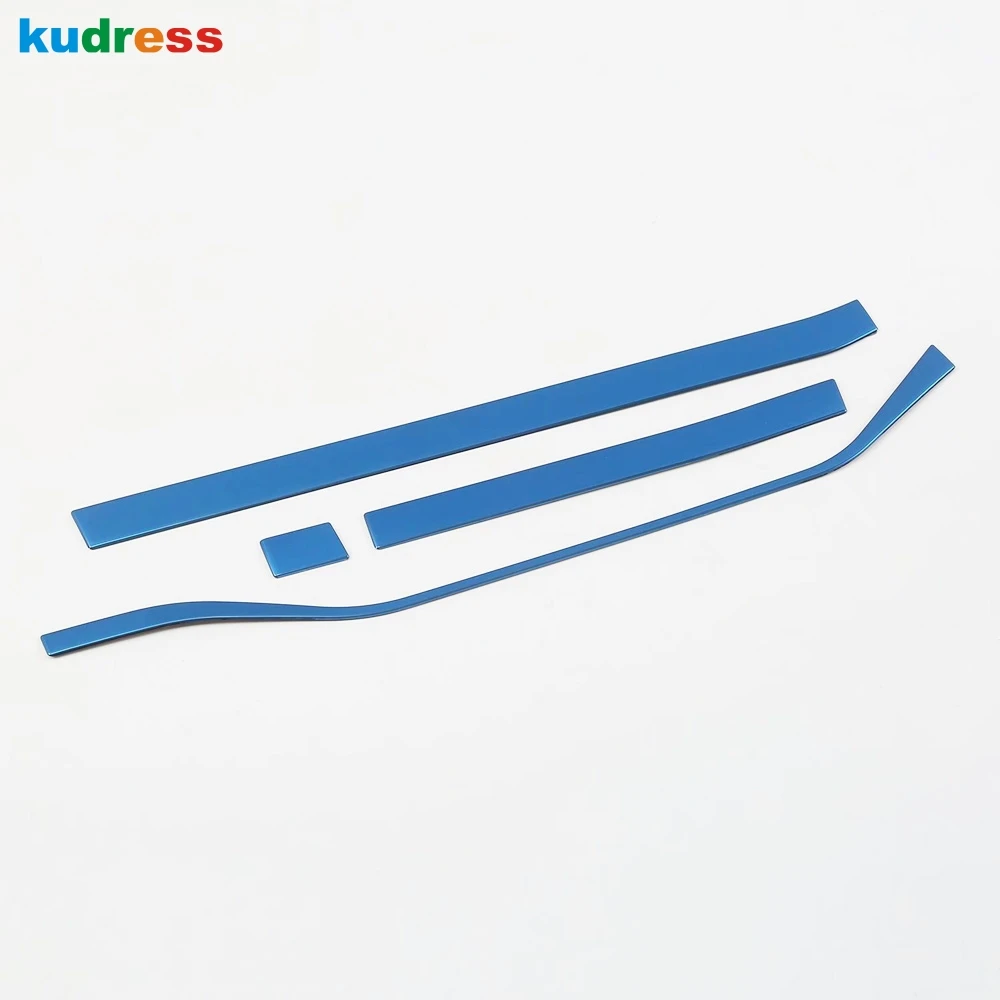 

For Volkswagen For VW T-Roc TROC 2017 2018 2019 Stainless Steel Interior Center Control Strip Cover Trim Car Accessories 4pcs