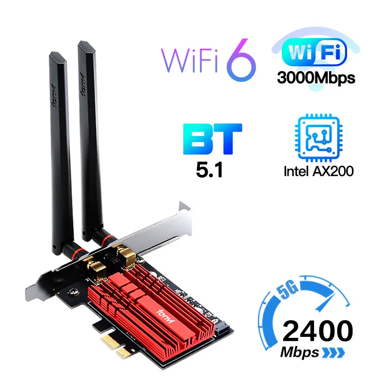 Беспроводной адаптер PCIe Wi Fi 6 для Intel AX200 5 1 Мбит/с|Сетевые карты| |