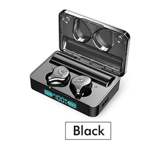 black TWS Bluetooth 5,0 наушники беспроводные наушники игровая гарнитура CVC 8,0 наушники с шумоподавлением IPX7 водонепроницаемый 3600 внешний аккумулятор - Цвет: black