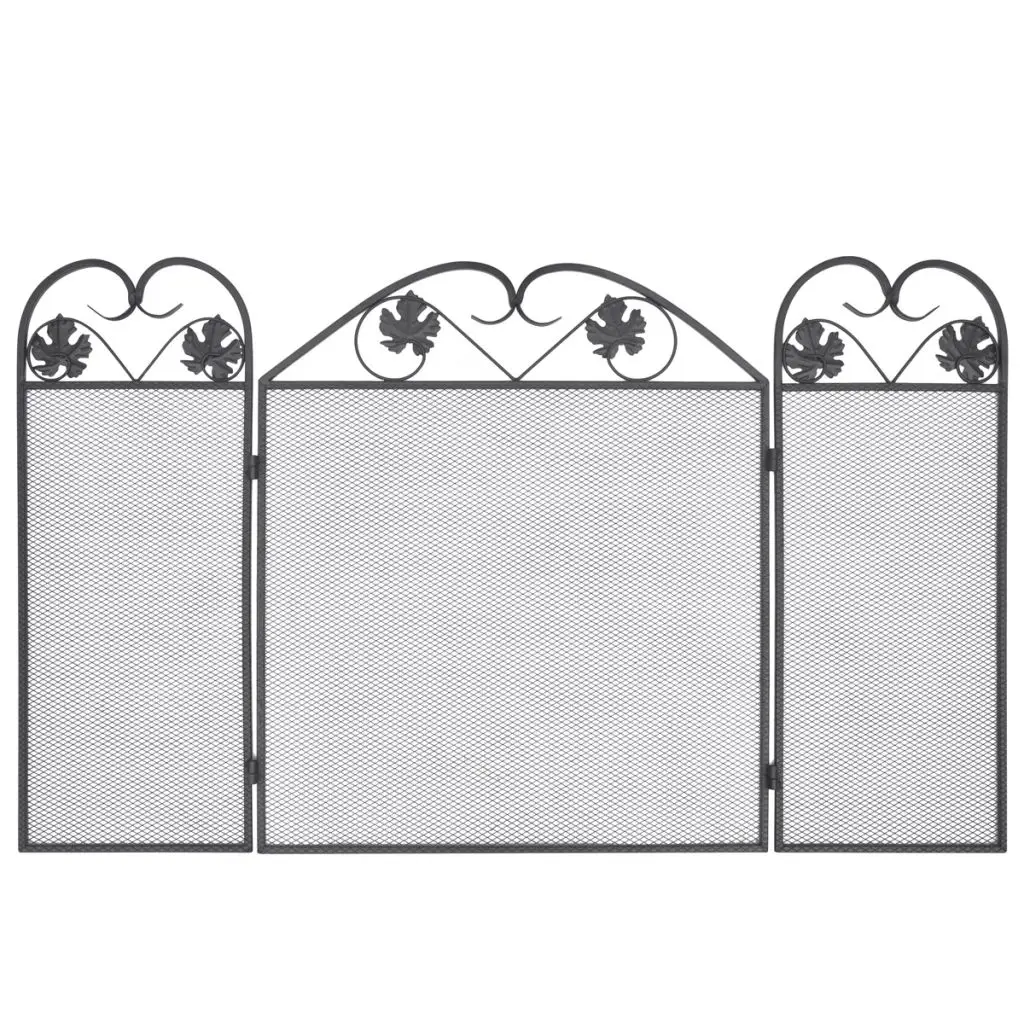 Решетка для камина черная складная 3 панели | Обустройство дома