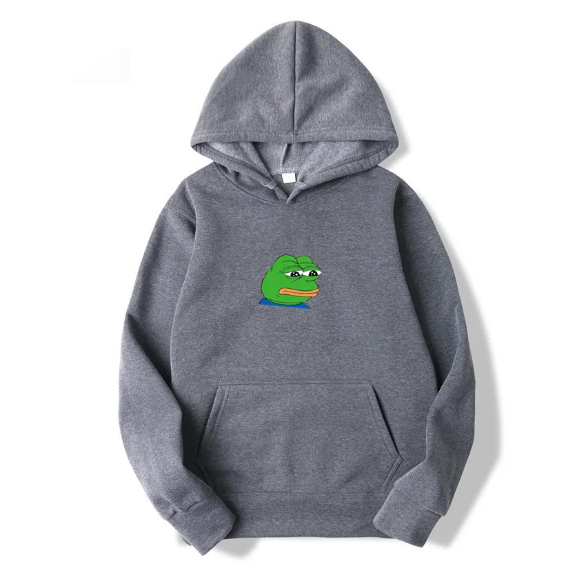 

2021Men/Women Sad Frog Print Sportswear Hoodies Male Fleece Long Sleeve Hip Hop Hoodie Slim Fit Sweatshirt Hoodies for Men Hoody