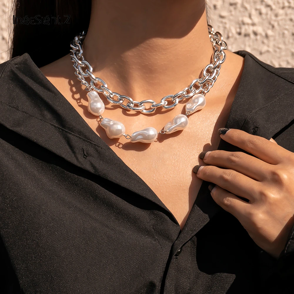 Чокер IngeSight.Z женский многослойный толстый панцирный чокер Майами в стиле панк