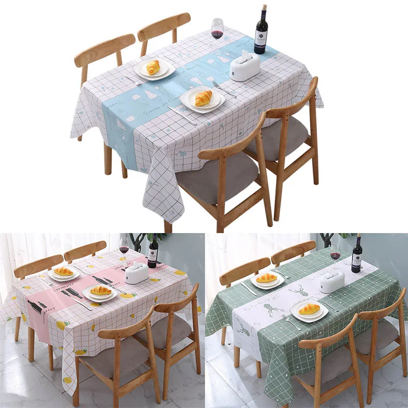 

1Pcs PVC Waterproof Oil-proof Tablecovers Simple and fresh for Household Home Decor Tablecloth Mat Table Cloth 137x90CM