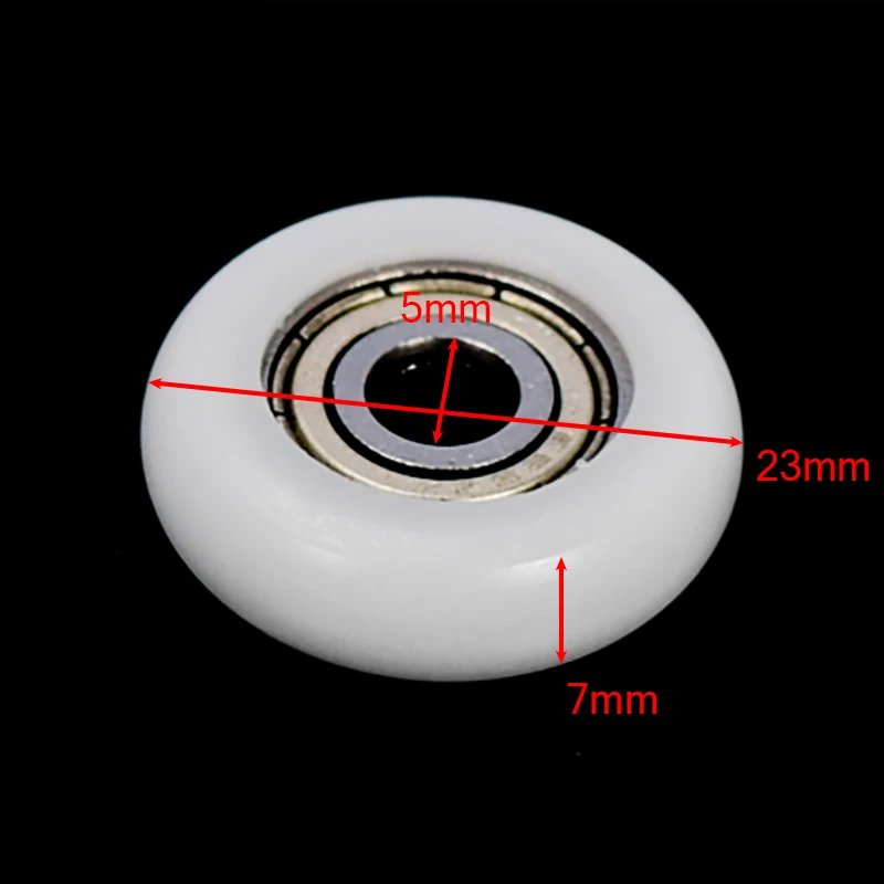 10 шт. 5*23*7 мм нейлоновые пластиковые подшипники из углеродистой стали шкив колеса